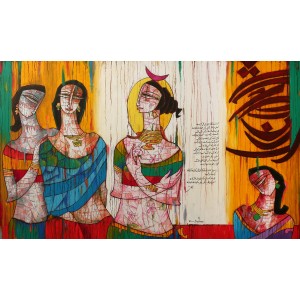 A. S. Rind, 36 x 60 Inch, Acrylic On Canvas, Figurative Painting, AC-ASR-253